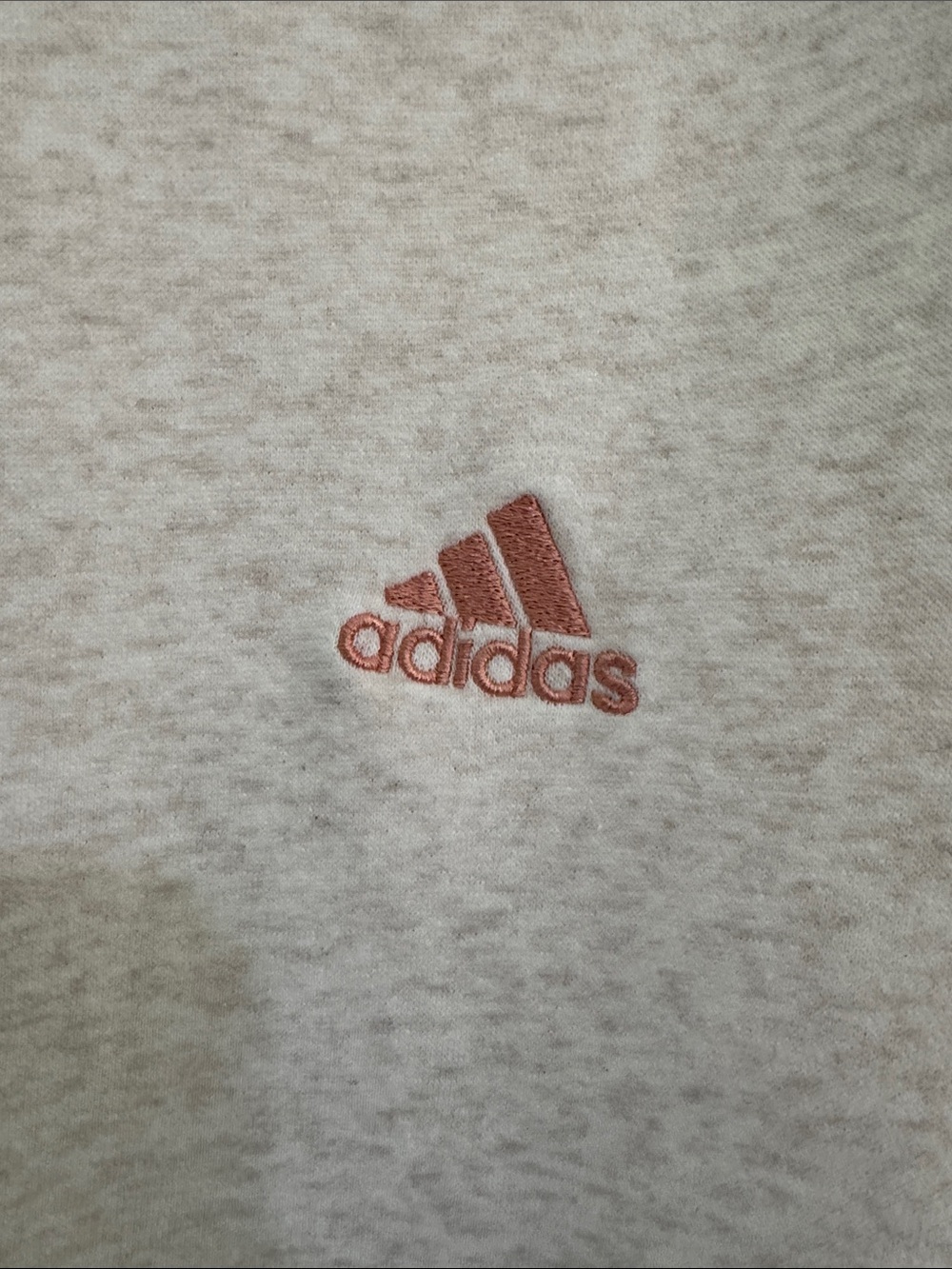 adidas Light Gray Crewneck Sweatshirt with Pink Stripes - Picture 2 of 5